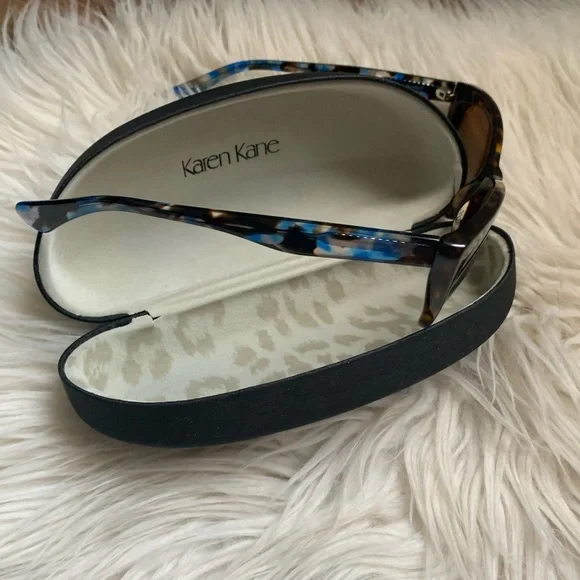 Karen Kane Blue Tortoiseshell Cat-Eye Sunglasses - Picture 7 of 17